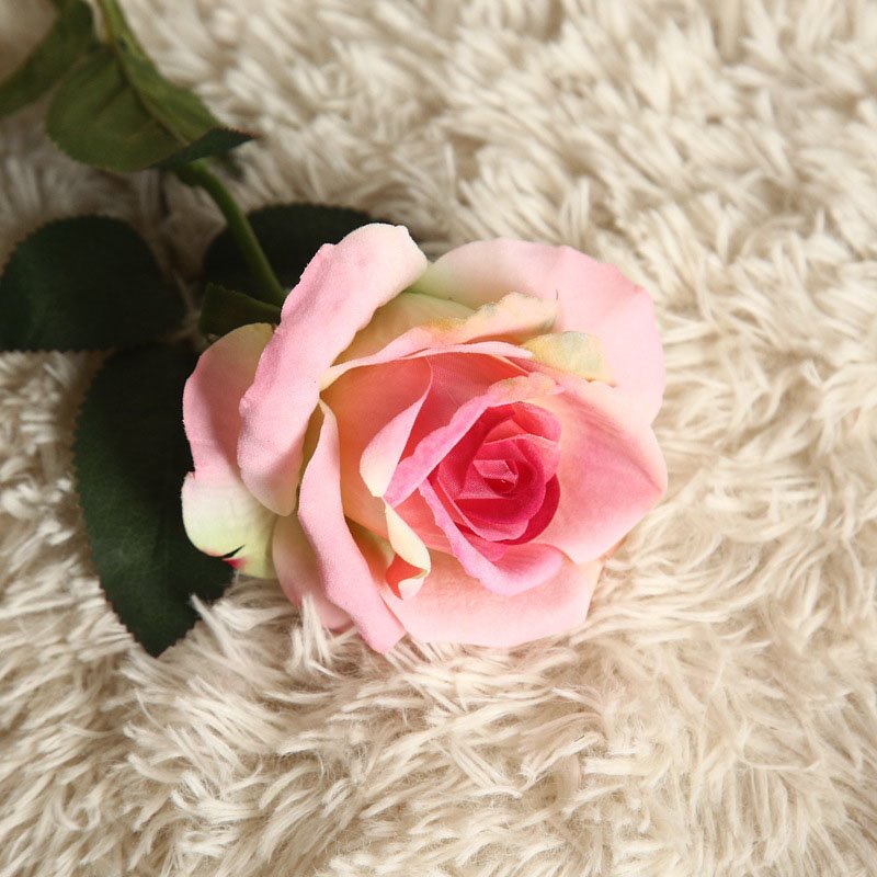 Rose Artificial Silk Fake Flowers Bridal Wedding Bouquet Decoration Home Office Party Decor Arrangements