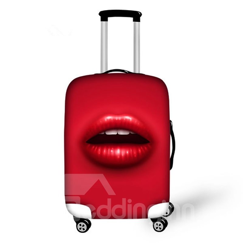 Fashion Lip Pattern Multicolor Option 3D Painted Luggage Protect Cover
