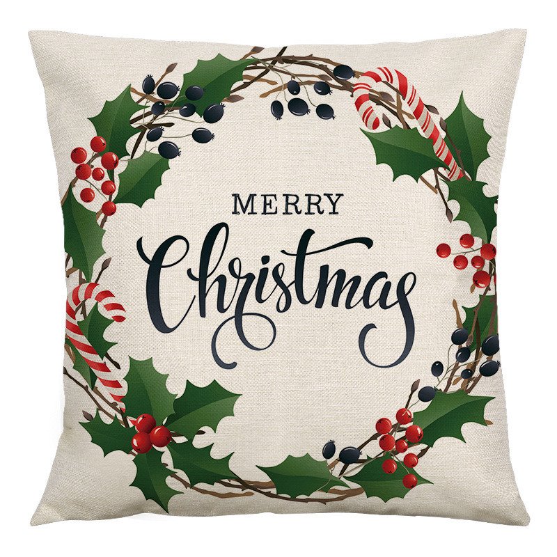 Merry Christmas Pillowcase Square Cushion Cases Bed Sofa Pillowcases New Year Decoration 18x18 inches 1 Piece