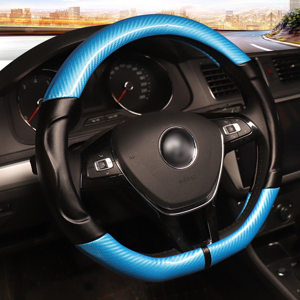 Steering Covers Carbon Fiber Skin 3D Wear-resisting No Slip £¨The Default Is A Round Steering Wheel Cover If You Need A D-type Please Note It In The Shopping Cart£©