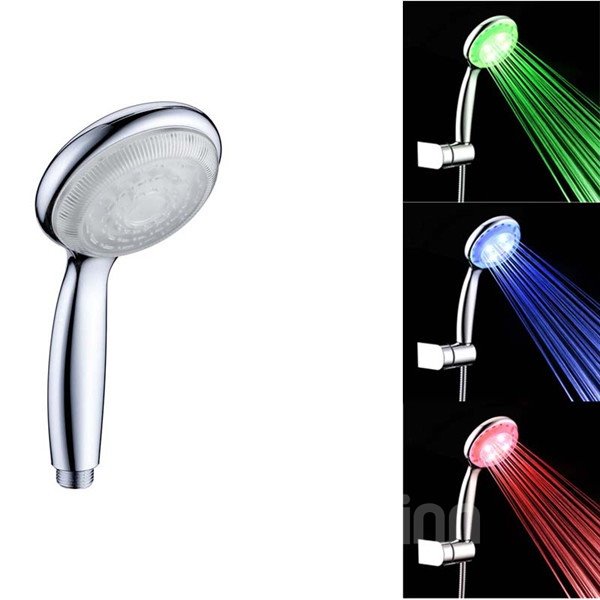 Contemporary Temperature Sensitive LED Color Changing Hand Shower Head