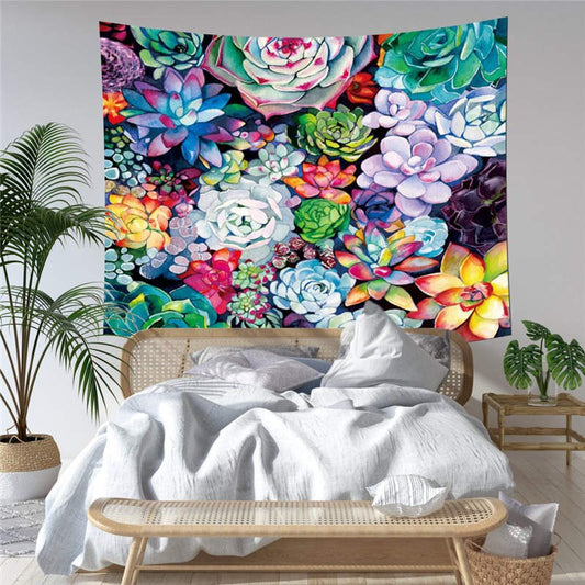 3D Succulent Green Plant Wall Tapestries Home Decoration Wall Decorations Bedspread Bed Cover Table Cloth Curtain