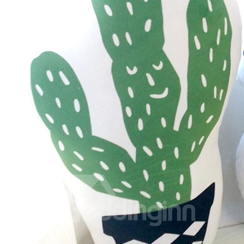Almohada para bebé blanca de felpa con forma de piña y cactus