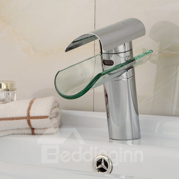 Creative Tile Shaped Single-Handle Waterfall Bathroom Sink Faucet