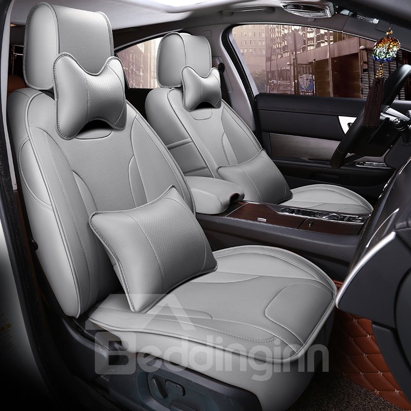 Modernistic Business Style Color Blocking Leather Custom Seat Cover