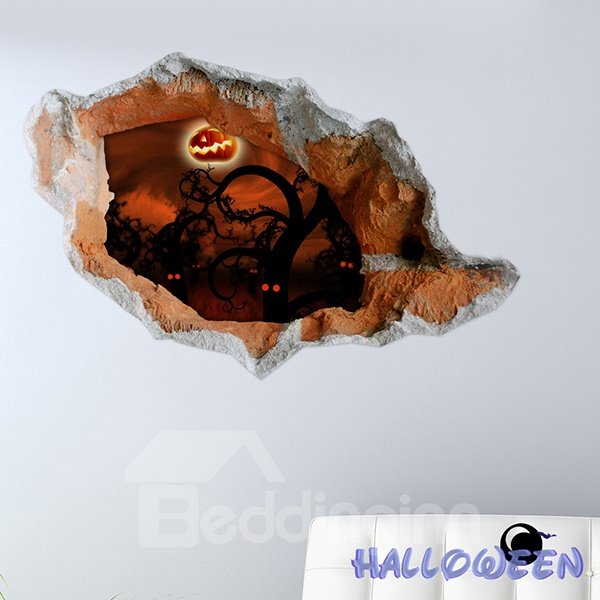 Halloween Dark Forest Trees with Evil Eyes 3D Wall Sticker