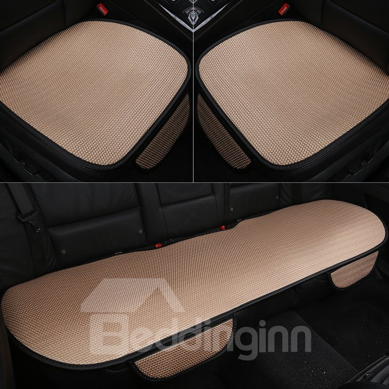 Simple Style Plain Pattern Microfiber Material 3-pieces Car Seat Mat