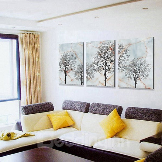 16¡Á24in¡Á3 Panels Trees Printed Hanging Canvas Waterproof and Eco-friendly Framed Prints