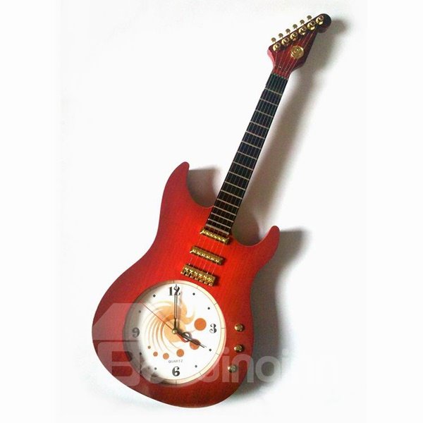 Wonderful Guitar Design Plastic Decorative Mute Wall Clock