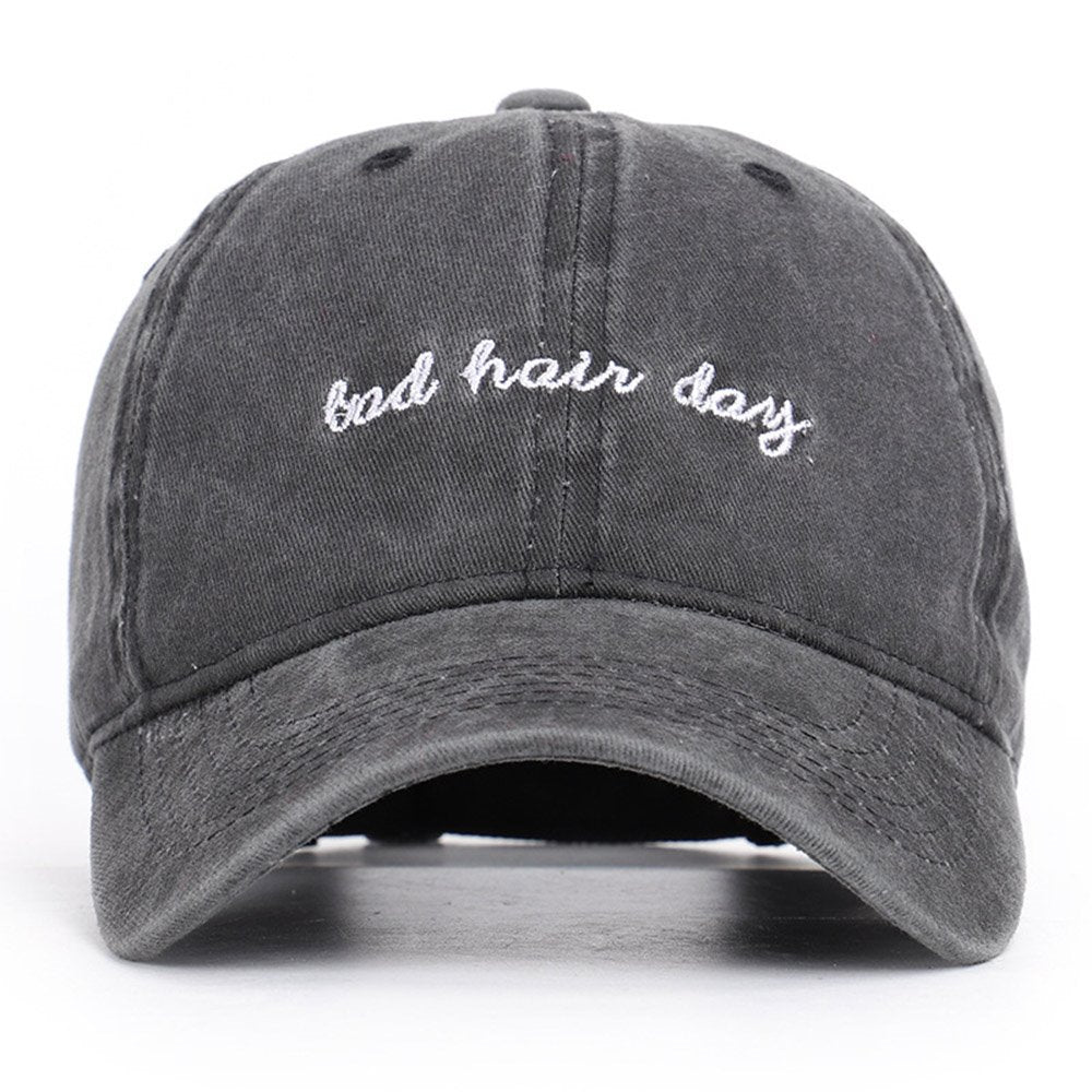 Bad Hair Day Baseballkappe mit Stickerei, Unisex, gewaschen, 100 % Baumwolle, Hut für den Sommer, Sonne, UV-Schutz