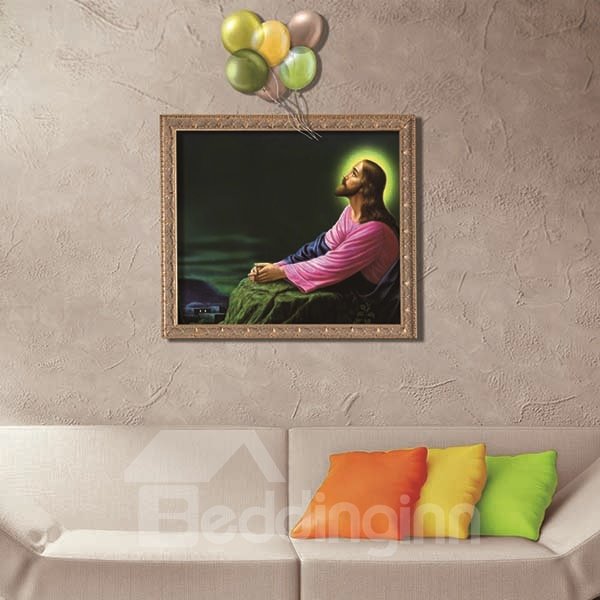 Holy Jesus with Balloons Framed Removable 3D Wall Sticker