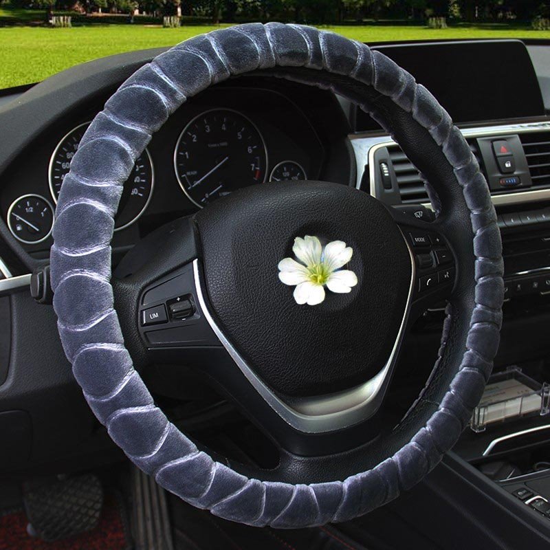Plush Embossed Automobile Steering Wheel Cover