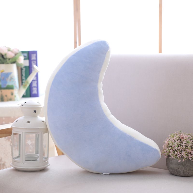 Home Children Rainbow Sleeping Throw Pillow Cartoon Moon Star Rainbow Shell Pillow Cute Down Cotton Gift for Sofa Bed PP Cotton