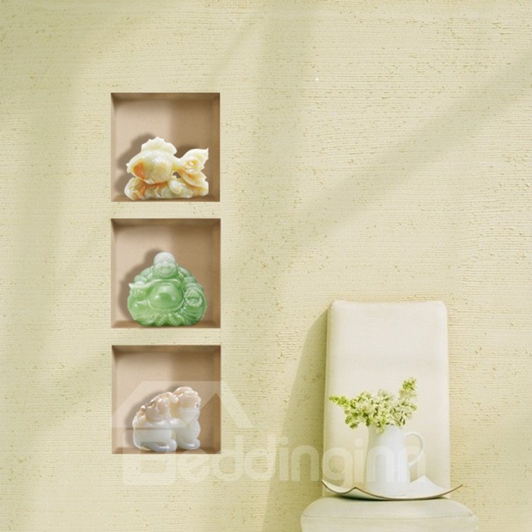 Simple Style Beautiful Jade Ornaments Pattern 3D Wall Stickers