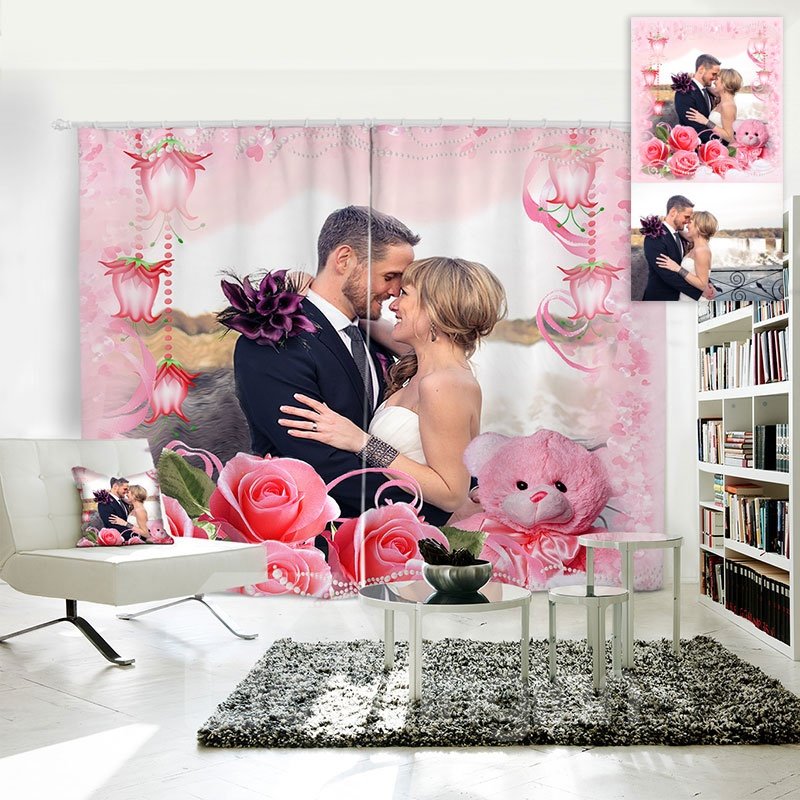 3D Personal Picture Customization Creative Polyester Curtain