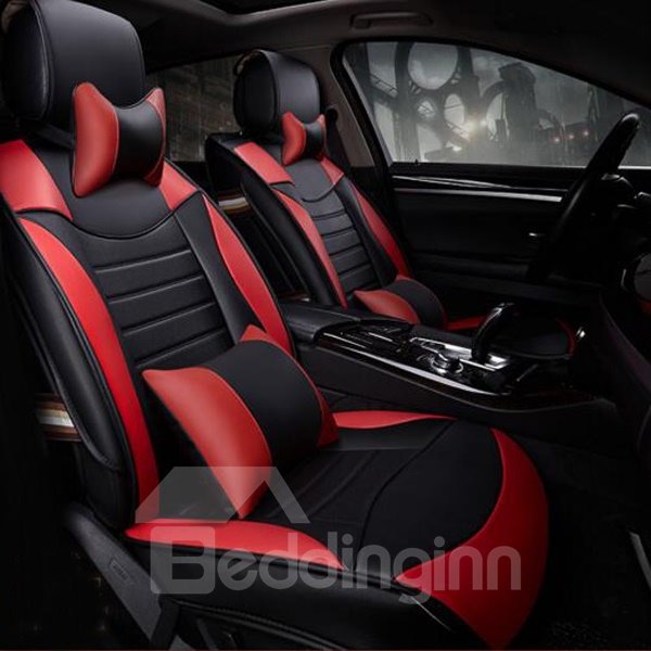 Sports Version Streamlined Contrast Color Design Universal Car Seat Cover Airbag Compatible Universal Fit Most Car Truck Suv