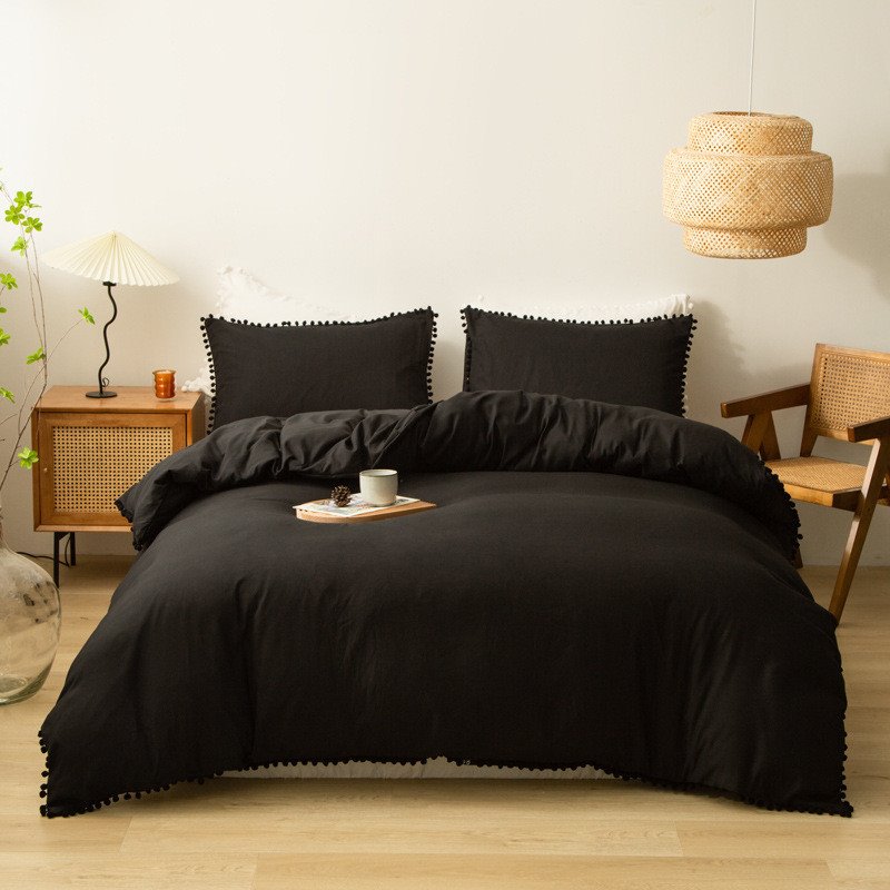 Juego de cama moderno de 3 piezas, 1 funda nórdica y 2 fundas de almohada, poliéster de alta calidad, Color sólido, tamaño Twin Queen King