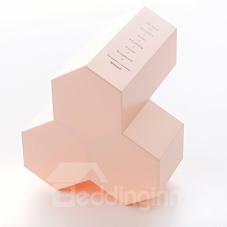 Korean Style Hexagon Plastic Plain Pattern Stationery Storage Box