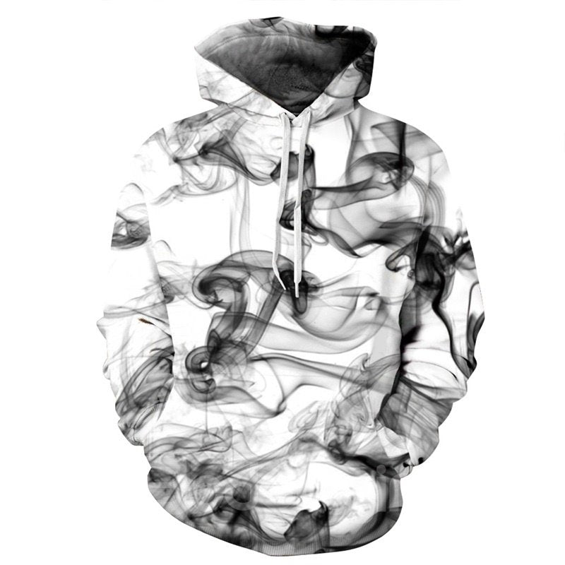 Ink Painting Art Style 3D Pattern Long Couple Sleeve Spandex 3D Pattern Soft Hoodie