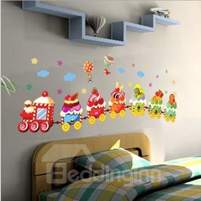 wholesale pegatinas de pared de tren de helado