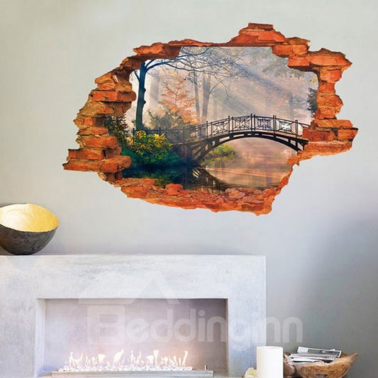 Creative Wall Hole View Dim Forest Removable 3D Wall Sticker