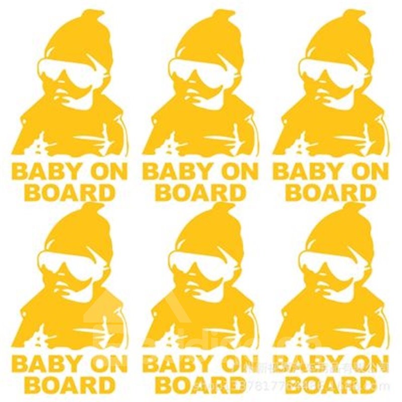 Cool Baby And Letter Pattern Waterproof Scratch Proof Car Sticker