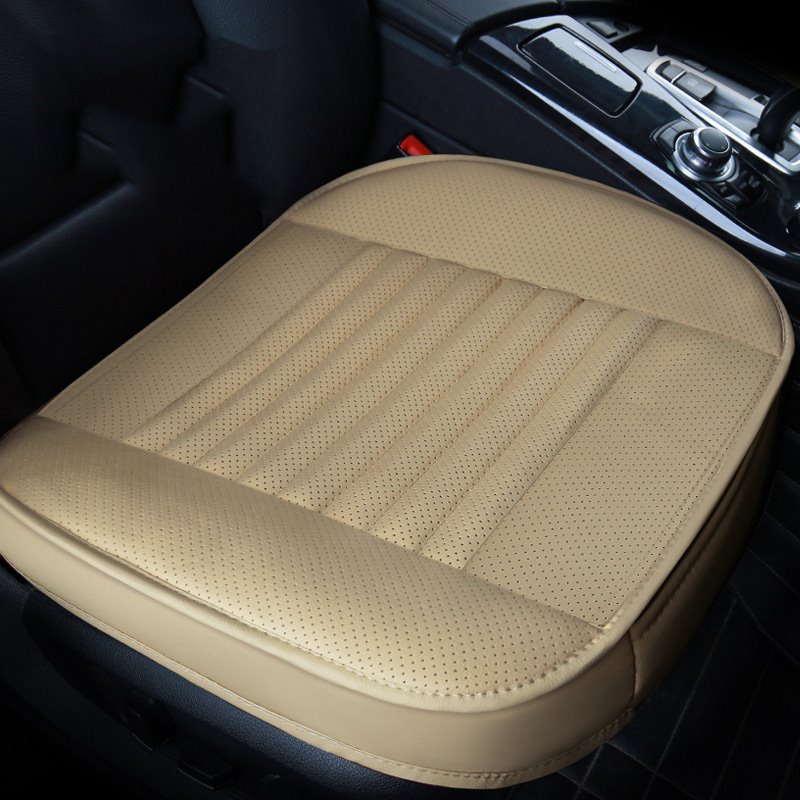 Car Seat Cushion, 2PC Breathable Car Interior Seat Cover Cushion Pad Mat for Auto Supplies Office Chair with Durable PU Leather