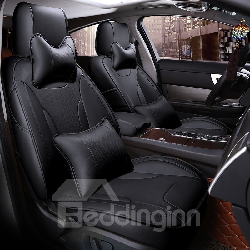 Modernistic Business Style Color Blocking Leather Custom Seat Cover