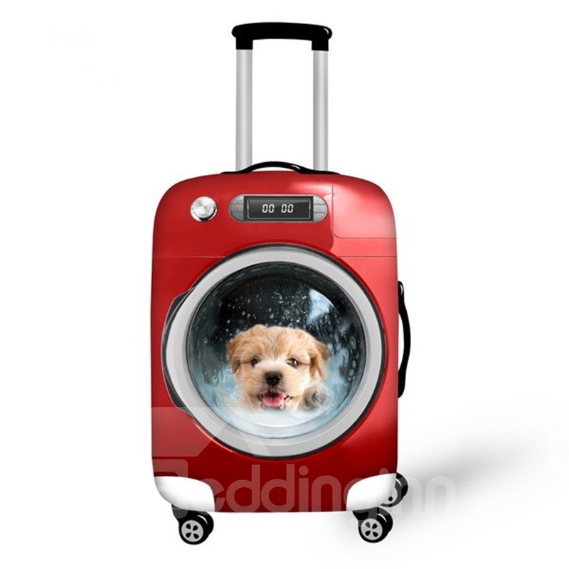 Unique Wash Machine with Cute Animals Pattern 3D Painted Luggage Cover