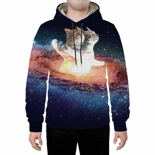 3D Print Creative Two Cats in the Universe Hoodie Sweatshirts Sweatpants Tracksuits Streetwear Sets Casual Print Spring Fall Winter Men's Outfit