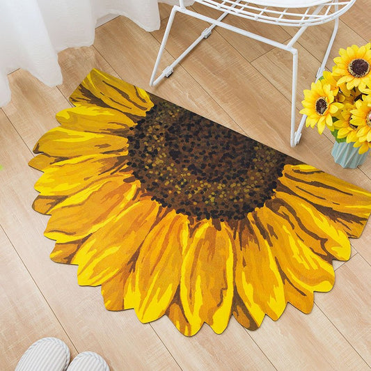 3D Sunflower Print Skid Resistance  Anti-mildew Bath Rug/Mat