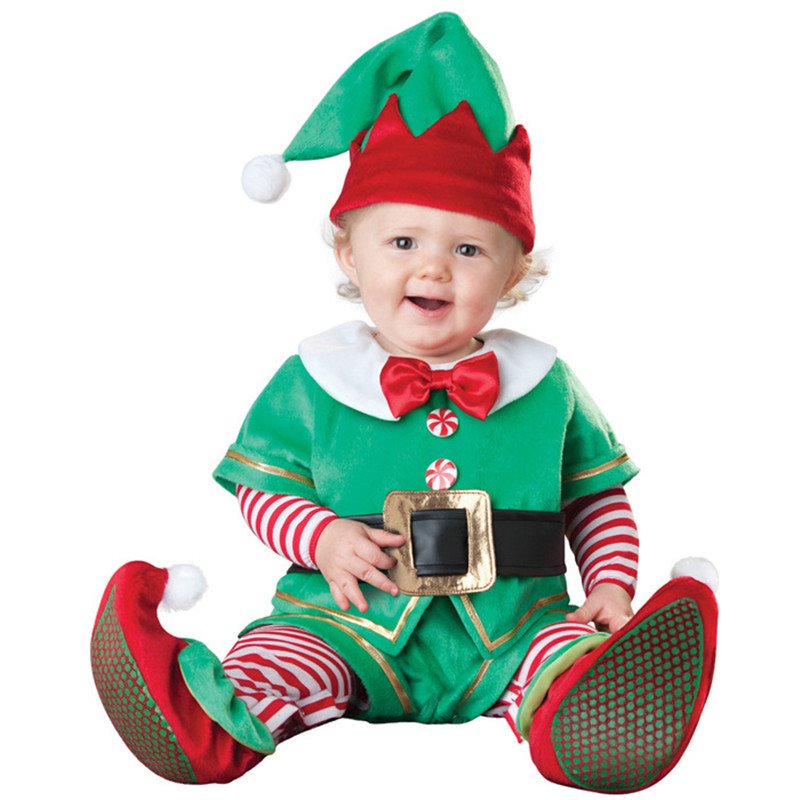 Christmas Baby Jumpsuit Santa Elf Elk Snowman Styling Costume