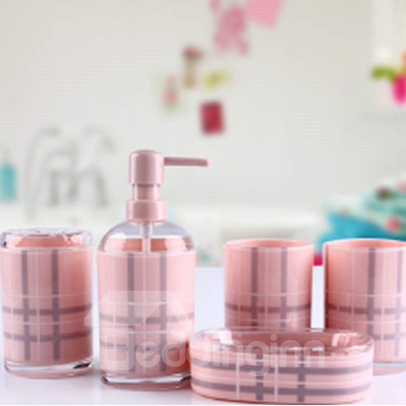 Accesorios de baño de cinco piezas de vidrio orgánico fantástico de alta calidad