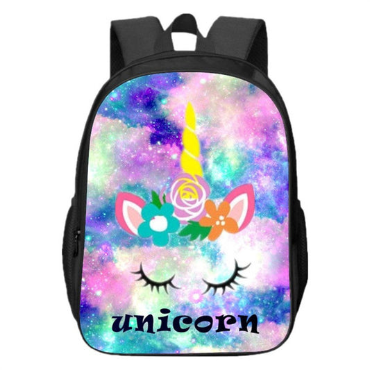 3D Graffiti Rainbow Unicorn Print Kids Backpack Girls School Backpack Preschool Kindergarten BookBag