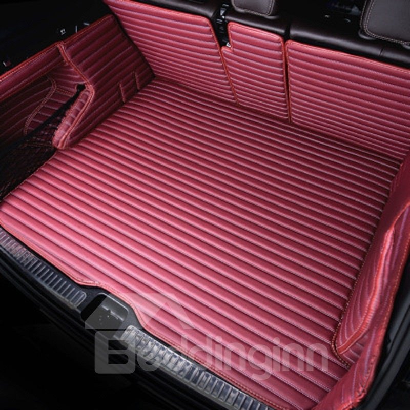 4 Color Solid Stripes Pattern Waterproof Car Trunk Mat For Tesla