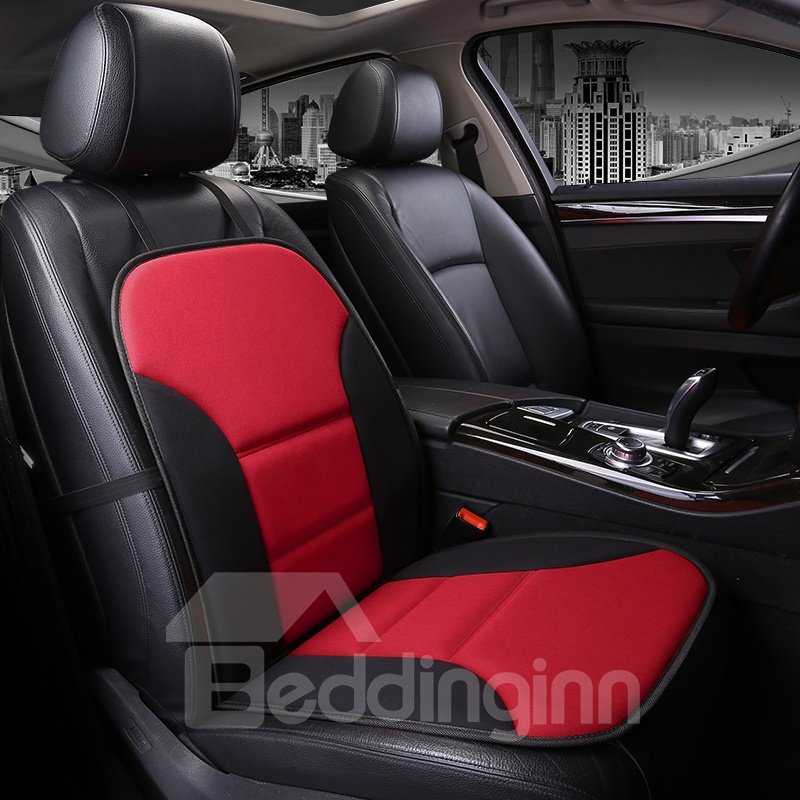 Simple Style Color Matching PU Leather Front Single-seat Car Seat Cover