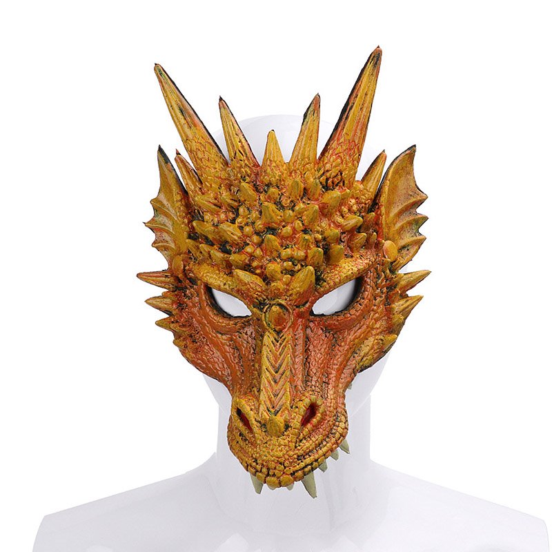 Realistic PU 3D Dragon Horror Face Mask Animals Cosplay Masks Halloween Party Accessories