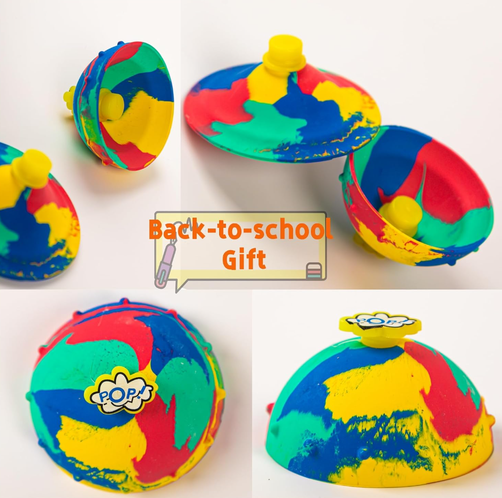 12Pcs Bounce Bowls Camouflage-Jumping Bounce Fidget Toy for Party School-Fidget Balls for Kids-Pop Up Toy-Back-to-School Gifts-Goodie Bag Stuffers-Party Favors-Perfect Anxiety Toy