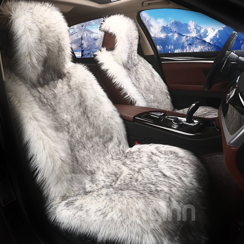 Asiento de coche de felpa de invierno, almohadilla todo incluido, funda de asiento de coche individual Universal