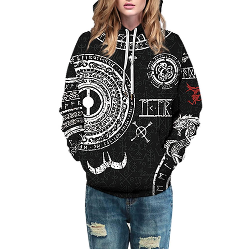 Sudadera con capucha negra creativa con estampado 3D para hombre, conjunto para parejas, Jersey Unisex, sudaderas con capucha, sudadera holgada de manga larga a la moda, ropa deportiva