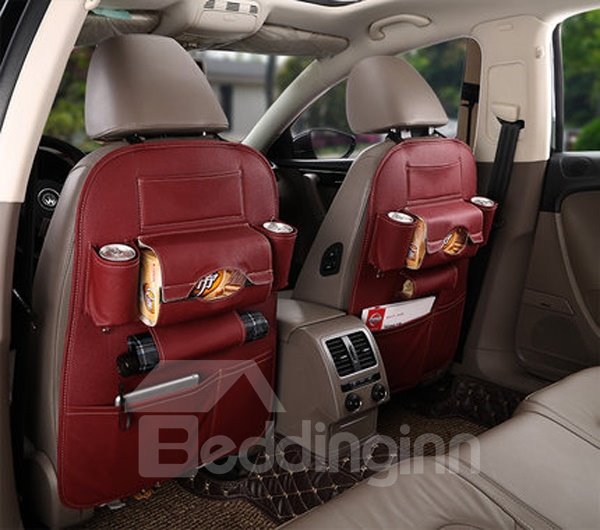 Auto-Aufbewahrungstasche für die Rückenlehne aus Mikrofaser-Leder, ein Paar Auto-Rücksitz-Organizer