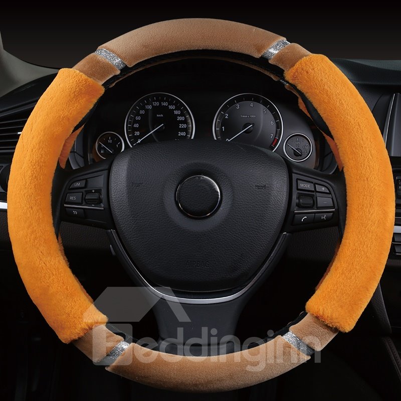 Steering Wheel Cover Anti-skid Wear-resistant Dirt-resistant Durable And Breathable Not Hurt Hands High-Grade Special Design Soft Suede Material Car Steering Wheel Cover