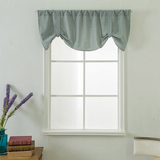 Pastoral Style Solid Color Window Valance Polyester Short Curtain for Kitchens Bathrooms Basements & More