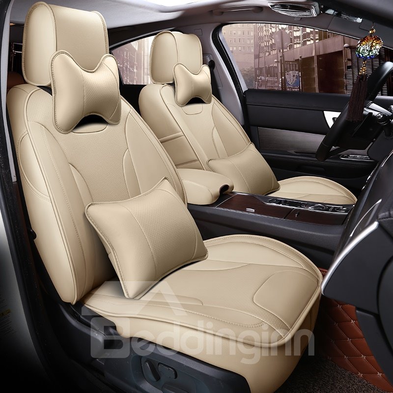 Modernistic Business Style Color Blocking Leather Custom Seat Cover