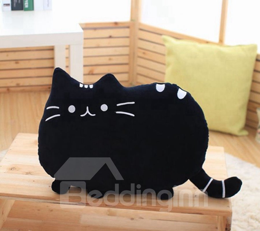 Adorable Cat Shaped Soft Plush Throw Pillow