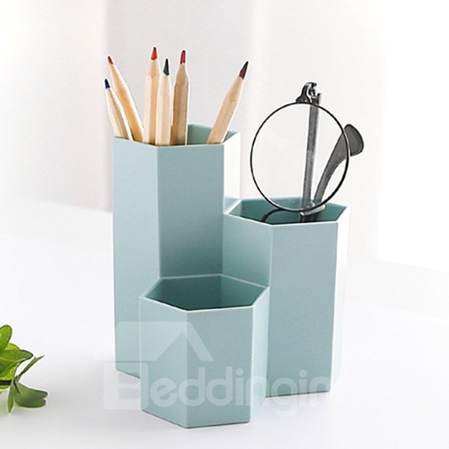 Aufbewahrungsbox für Schreibwaren im koreanischen Stil mit sechseckigem Muster aus Kunststoff