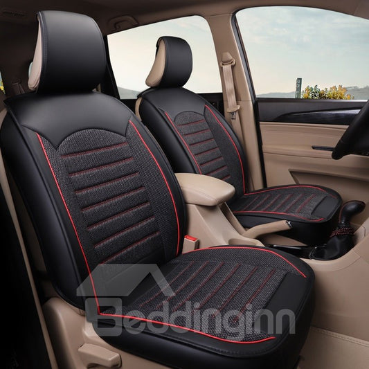 One Front Car Seat Cover Creative Style Geometric Pattern Ice Silk Universal Fit for Sedan Van Truck