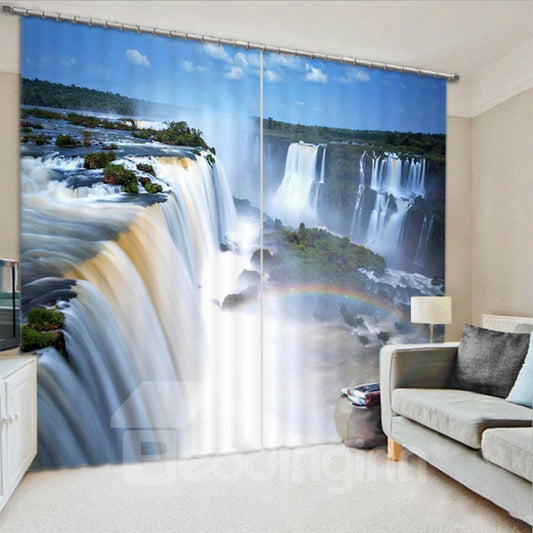 Beddinginn Creative Blackout 3D Rainbow and Waterfall Curtain