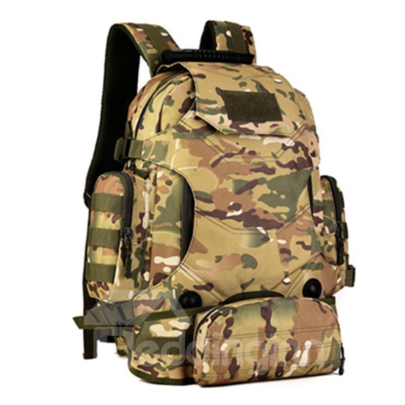 Mochila al aire libre para acampar, impermeable, ligera, multifunción, con correa ajustable, 40L