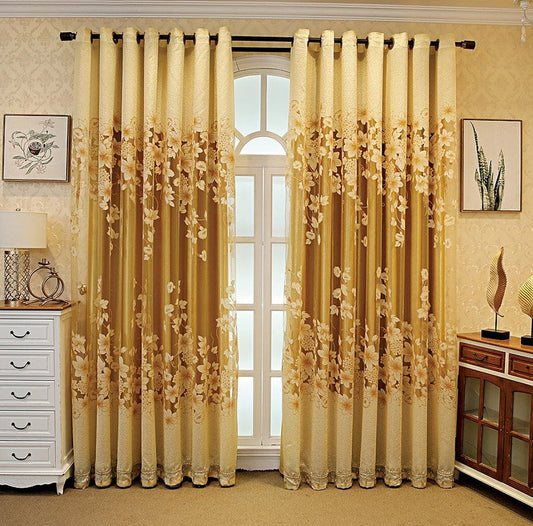 European Ventilate Living Room Blackout Curtains 260g/m2 Polyester 80% Shading Rate and UV Rays Environment-Friendly and Pollution-Free Material No Pilling No Fading No off-lining